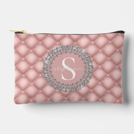 Monogram Sparkly Diamonds Tufted Custom Blush Pink Etui