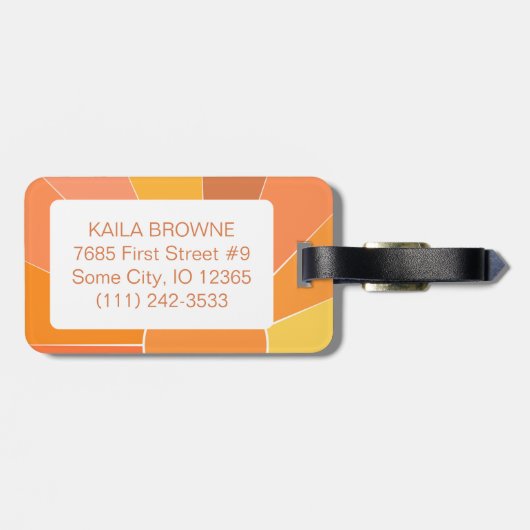 Monogram | Speciaal Abstract zonontwerp | Bagagelabel (Achterkant horizontaal)