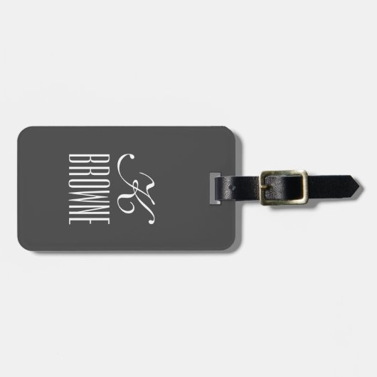 Monogram | Speciaal bruin en wit ontwerp | Bagagelabel (Voorkant horizontaal)