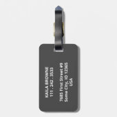 Monogram | Speciaal bruin en wit ontwerp | Bagagelabel (Achterkant verticaal)