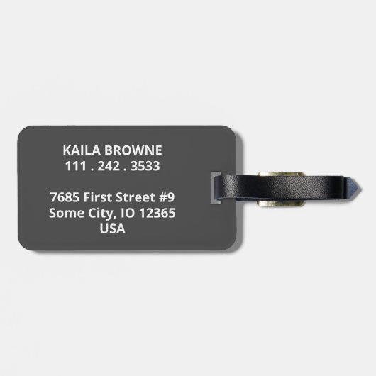 Monogram | Speciaal bruin en wit ontwerp | Bagagelabel (Achterkant horizontaal)