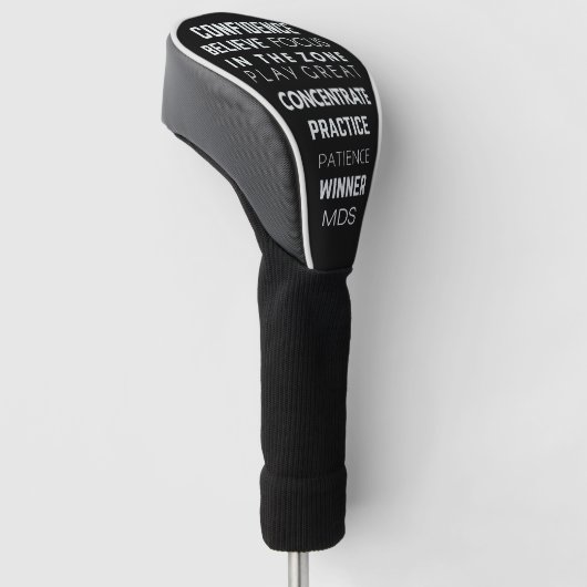 Monogram Speel Geweldige Quote Funny Golf Head Hoe Golfheadcover (Schuin)