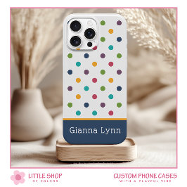 Monogram speelse poka Dots iPhone 15 Case