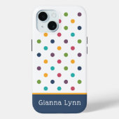 Monogram speelse poka Dots Case-Mate iPhone Case (Achterkant)