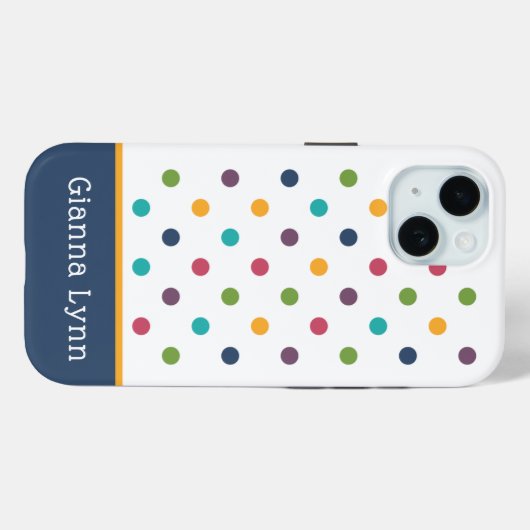 Monogram speelse poka Dots Case-Mate iPhone Case (Achterkant (horizontaal))