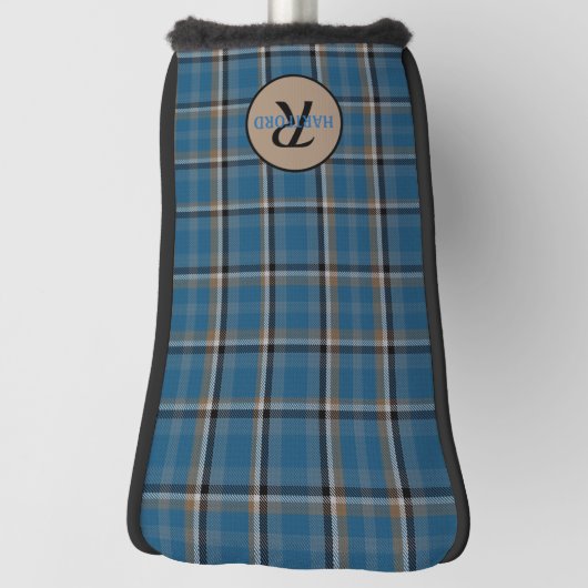 Monogram speldenblauwe beige Mannen Golfheadcover (Draai 90)