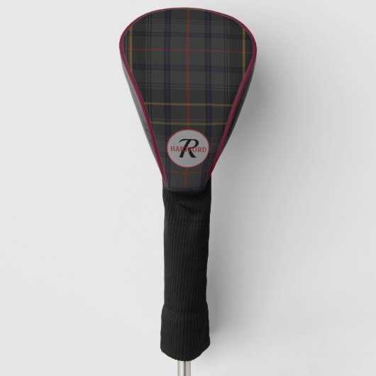 Monogram speldenzwart-grijze Mannen Golfheadcover (Voorkant)