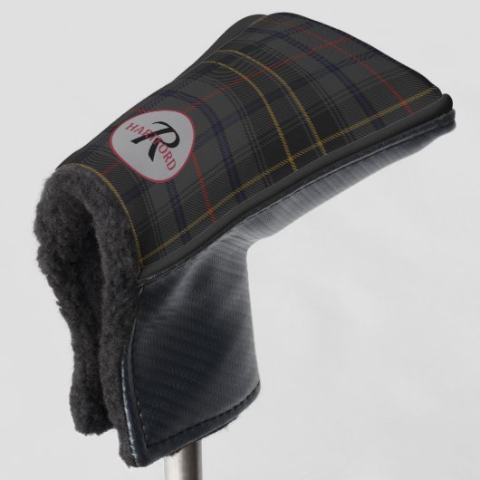 Monogram speldenzwart-grijze Mannen Golfheadcover (3/4 voorkant)