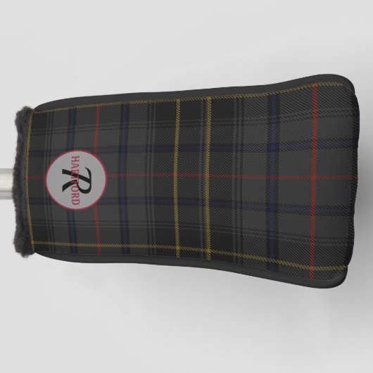 Monogram speldenzwart-grijze Mannen Golfheadcover (Voorkant)