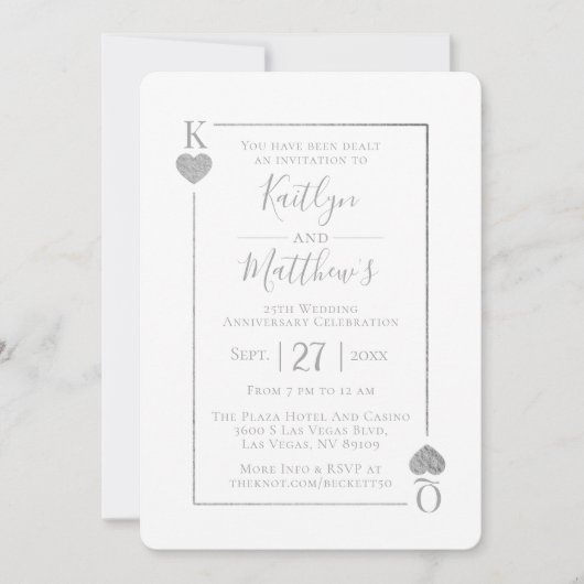 Monogram Spelen Kaart 25e bruiloft Jubileum (Voorkant)