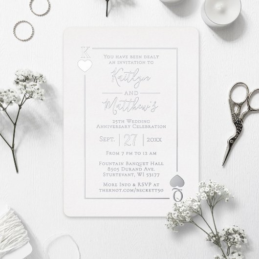 Monogram Spelen Kaart 25e bruiloft Jubileum