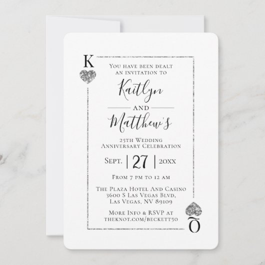 Monogram Spelen Kaart 25e bruiloft Jubileum (Voorkant)