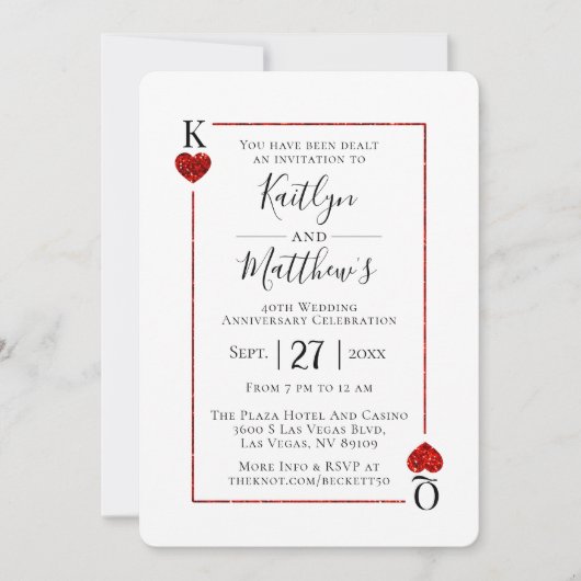 Monogram Spelen Kaart 40ste bruiloft Jubileum (Voorkant)