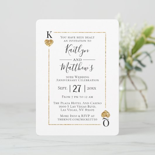 Monogram Spelen Kaart 50ste bruiloft Jubileum (Staand voorkant)