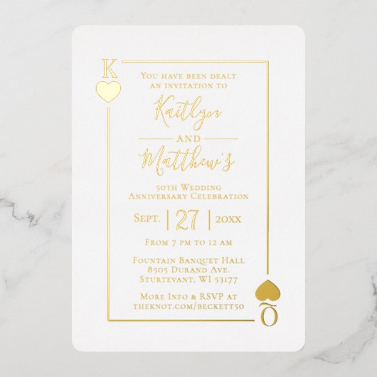 Monogram Spelen Kaart 50ste bruiloft Jubileum (Voorkant)