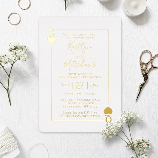 Monogram Spelen Kaart 50ste bruiloft Jubileum