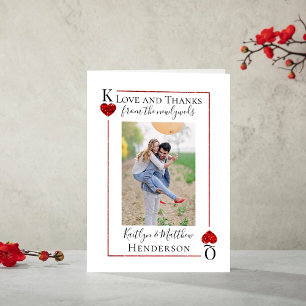 Monogram Spelen Kaart Bruiloft Collectie Dank u