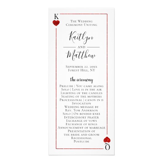 Monogram Spelen Kaart Casino Trouwprogramma (Voorkant)