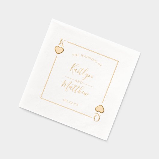 Monogram Spelen Kaart Wedding Folie Servetten (Links)