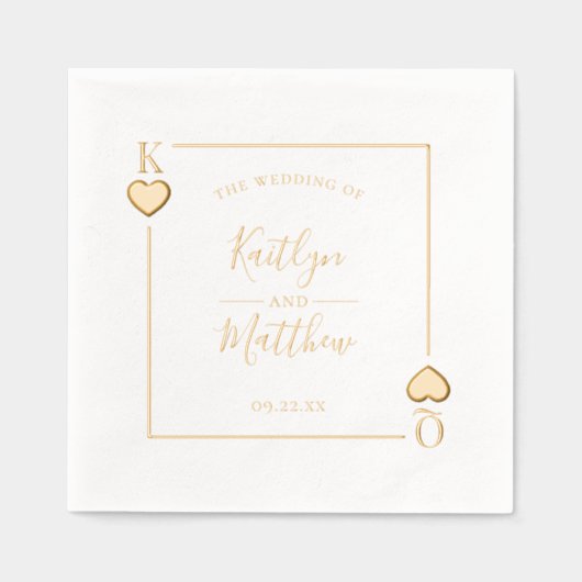 Monogram Spelen Kaart Wedding Folie Servetten (Voorkant)