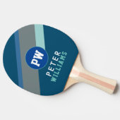 Monogram Speler Naam & initialen Cool Modern Tafeltennisbatje (Zijkant)