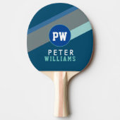 Monogram Speler Naam & initialen Cool Modern Tafeltennisbatje (Voorkant)