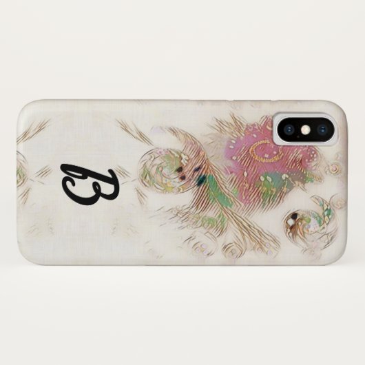 Monogram spiraal roze Case-Mate iPhone case (Achterkant (horizontaal))