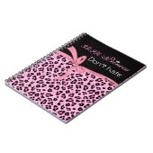 Monogram, spiraallaptop, roze luipaard notitieboek (Linkerzijde)