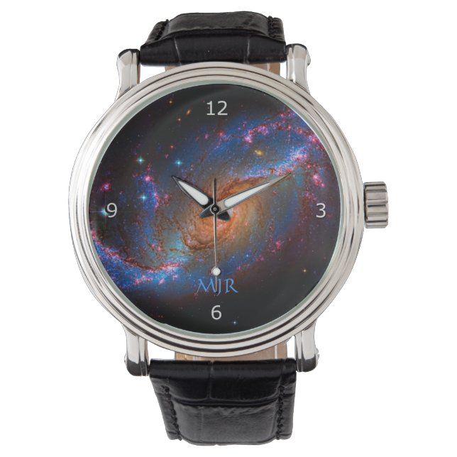 Monogram Spiral Galaxy NGC 1672 Horloge (Voorkant)