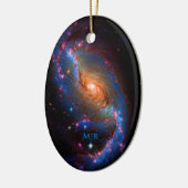 Monogram Spiral Galaxy NGC 1672 Keramisch Ornament (Links)