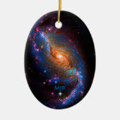 Monogram Spiral Galaxy NGC 1672 Keramisch Ornament (Voorkant)