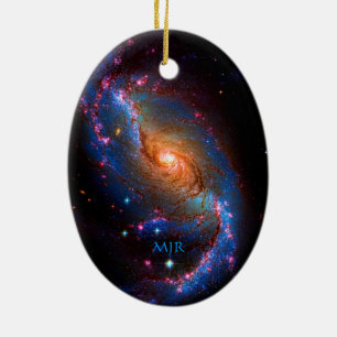 Monogram Spiral Galaxy NGC 1672 Keramisch Ornament
