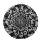 Monogram Spooky Skulls Abstract zwart-wit Dartbord (Voorkant)