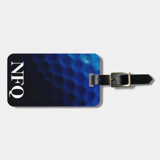 Monogram Sport Blue Golf Ball Bagage Reizen Bagagelabel (Voorkant horizontaal)