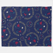 Monogram Sport Golf Clubs Patroon Blauw Fleece Deken (Voorkant (Horizontaal))