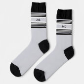 Monogram sportstreep zwart grijs sokken (Links)