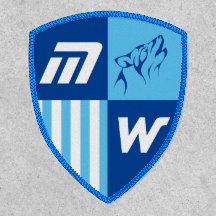 Monogram Sporty Emblem Howling Wolf Head Blue