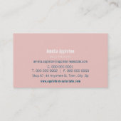 MONOGRAM SPOT modern minimaal vet marine blauw roz Visitekaartje (Achterkant)