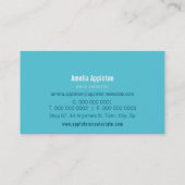 MONOGRAM SPOT modern minimaal vet marine turkoois Visitekaartje (Achterkant)