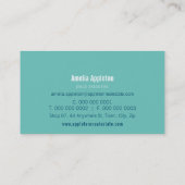 MONOGRAM SPOT modern, minimaal vetgedrukt blauw ma Visitekaartje (Achterkant)