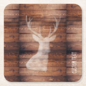 Monogram Spray Painted Deer op houten Onderzetters (Voorkant)