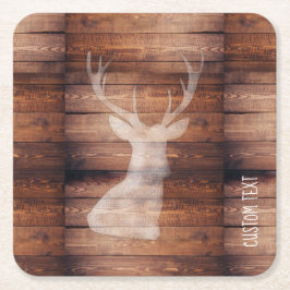 Monogram Spray Painted Deer op houten Onderzetters