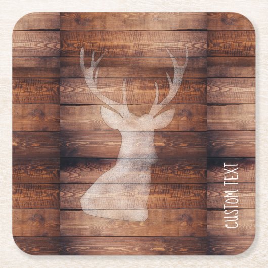 Monogram Spray Painted Deer op houten Onderzetters (Voorkant)