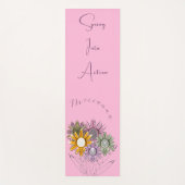 Monogram Spring in Action Daisy Florals roze Yogamat (Voorkant)