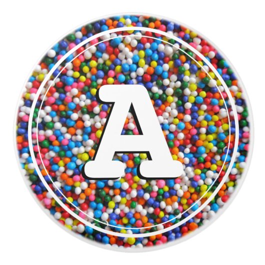 Monogram Sprinkles Kind | Kinderen | Speelruimte Keramische Knop (Voorkant)