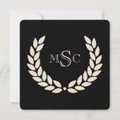 Monogram Square Classic Black College Graduing Kaart (Achterkant)