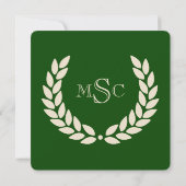 Monogram Square Classic Green College Graduing Kaart (Achterkant)