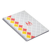 Monogram Square Geometric Pattern Notitieboek (Rechterzijde)