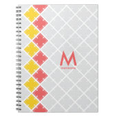 Monogram Square Geometric Pattern Notitieboek (Voorkant)