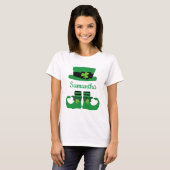 Monogram St. Patrick's Day Ierse Leprechaun Groen T-shirt (Voorkant volledig)